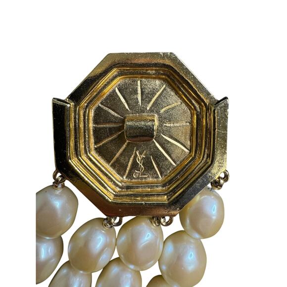 Yves Saint Laurent Vintage Four Strand Baroque Pearl Necklace w/Box & COA - Picture 7 of 16